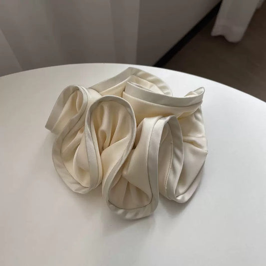 Snow-white Rippled Scrunchie
