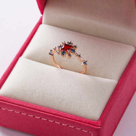 Red Snowflake Ring