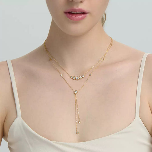 Soft-spark Rhinestone Y-Necklace