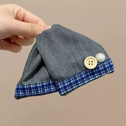 Korean-girl Plaid Triangular Claw Clip