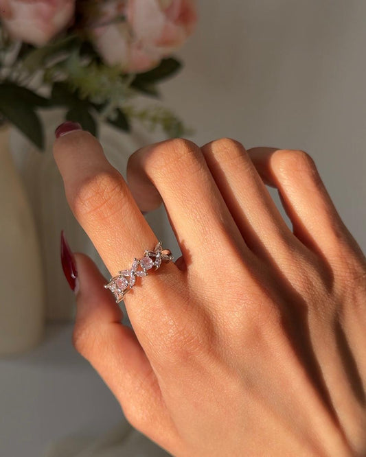 Pink dew Floral Ring