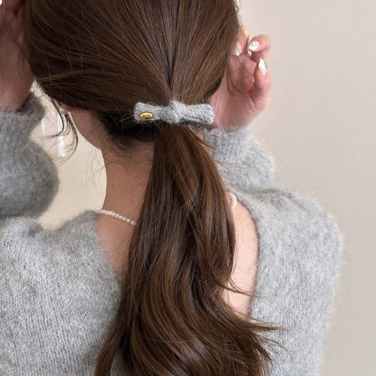 Ashy Angel Bow Hair Clip
