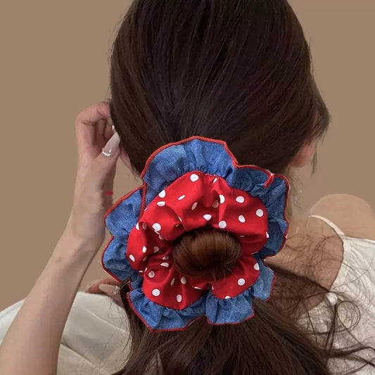 Red Drama Ruffle Scrunchie
