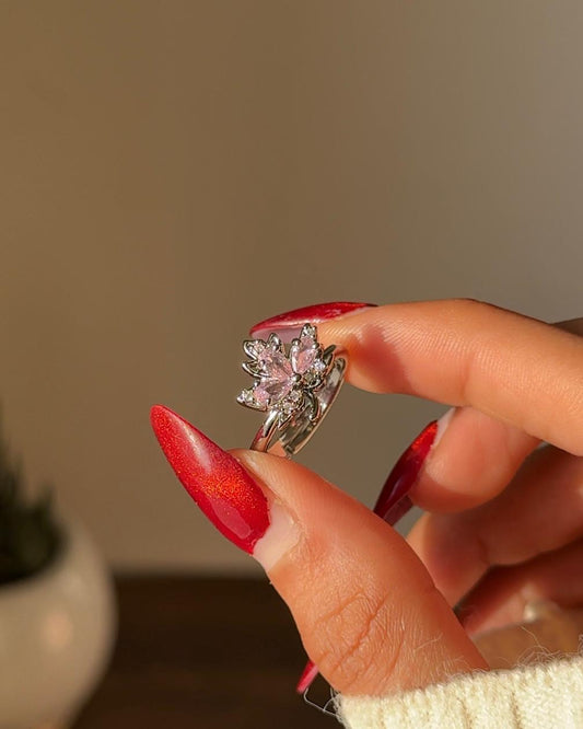 Blush-leaf Whisper Ring