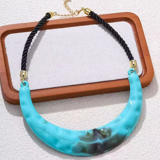 Opulent Turquoise   Acrylic Necklace