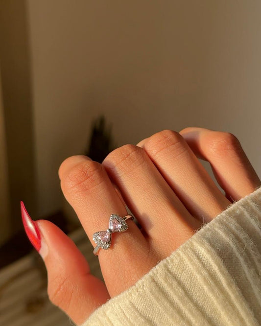 Angela Powder-Pink Bow Ring