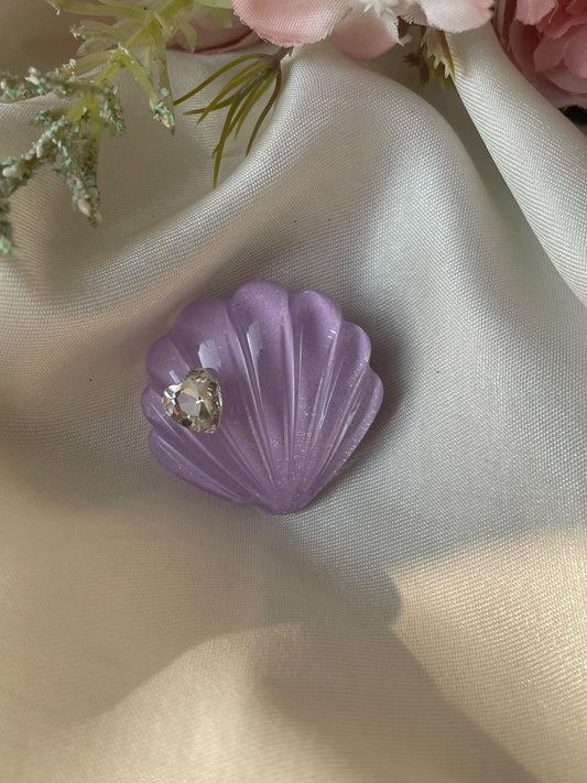 Purple Tropic Shell Hair Clip