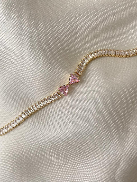 Passionately Pink Bow Bracelet