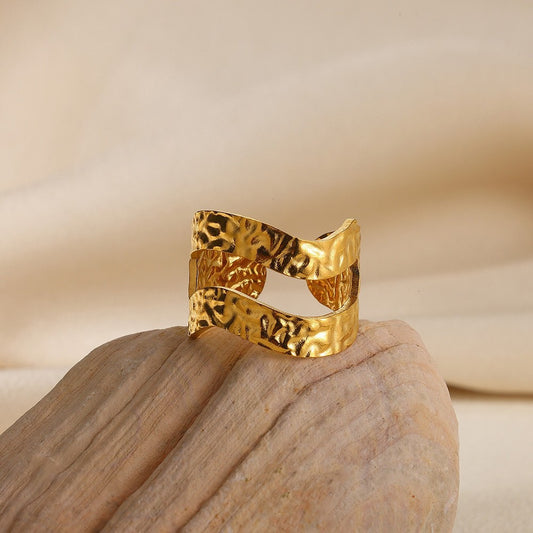 Golden Character Statement Ring