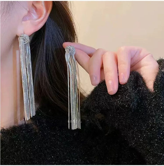 Tassels of Chrome Earrings