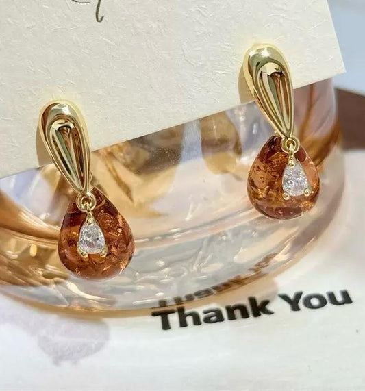 Mocha Muse Rhinestone Earrings