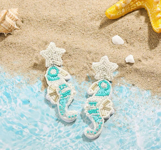 Ivory Coastline Seahorse Earrings