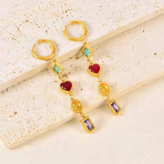 Contemporary Stone Drop Earrings