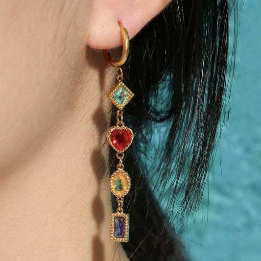 Contemporary Stone Drop Earrings
