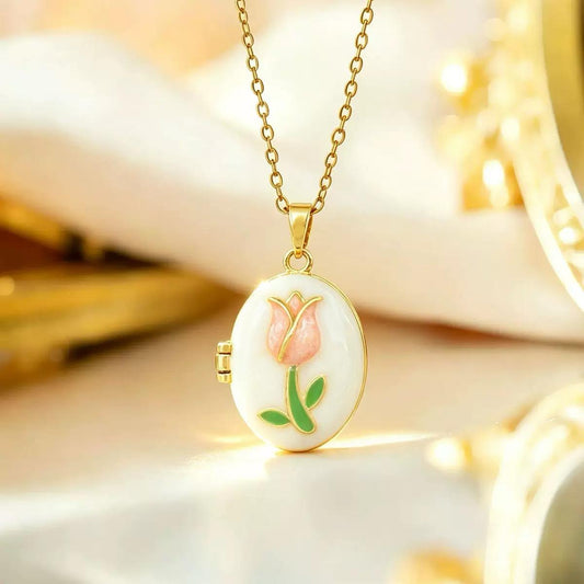 Tulip Memoir Locket Necklace