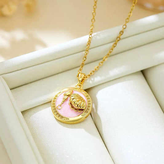 Gracey Pink Oyster Necklace