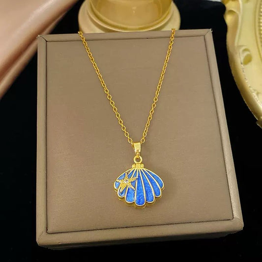 Blue Marina Locket Necklace
