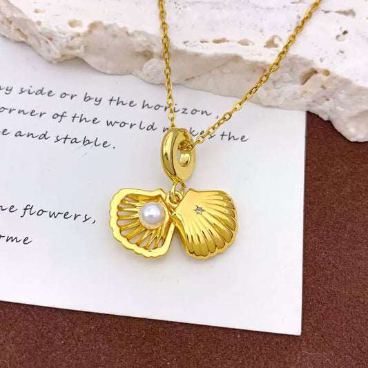 Ariel Girly Pearl Locket Necklace