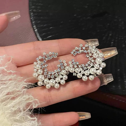 Celestial Illusion Pearl Earrings