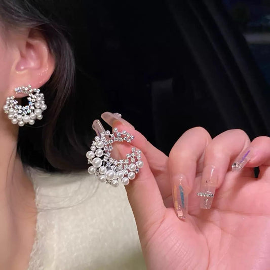 Celestial Illusion Pearl Earrings