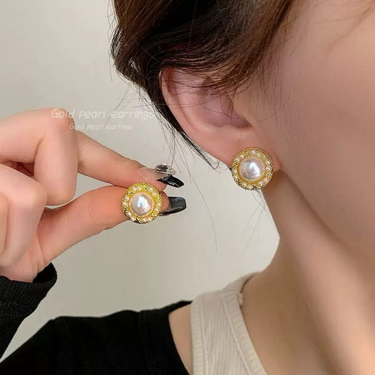Glazed Pearl Vintage Earrings