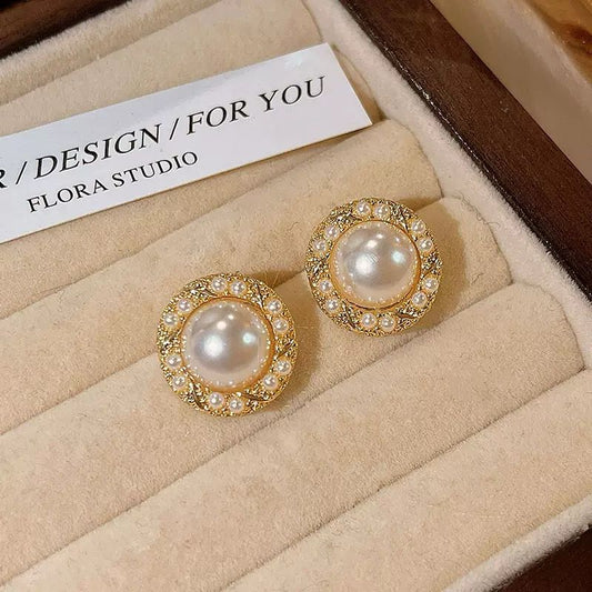 Glazed Pearl Vintage Earrings