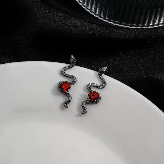 Crimson Venom Drop Earrings