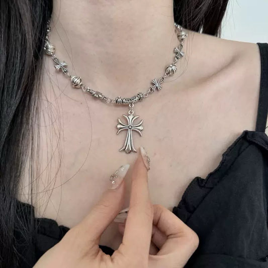 Antique Chivalry Cross Choker necklace