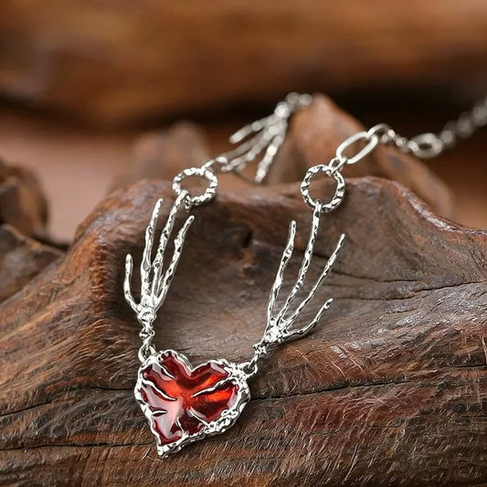 Devotion Skeleton Hands necklace