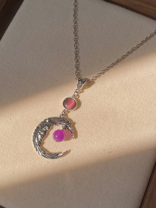Midnight Aura Crescent Necklace