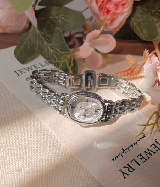 Silver Serenade Oval Watch