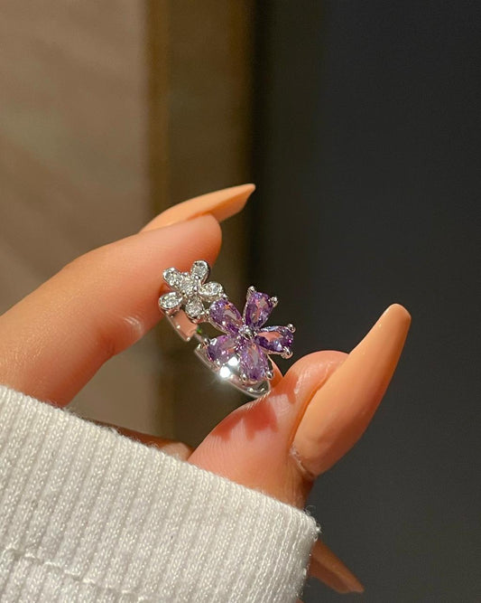 Bloom Flower Ring- purple