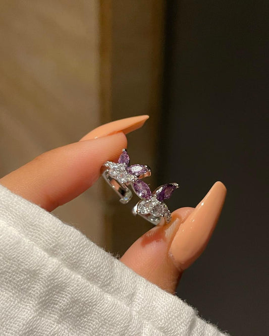 Dual Butterfly Ring- purple