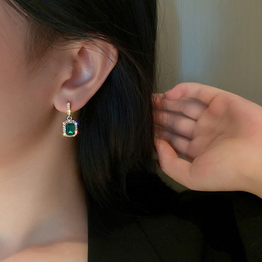 Royal Green Dangling Earrings