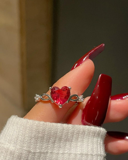 Mystical Heart Ring- red
