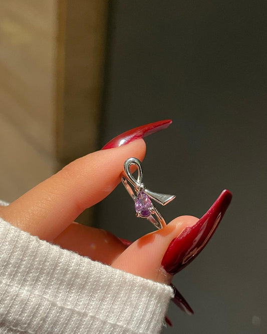 Candy Bow Ring- purple