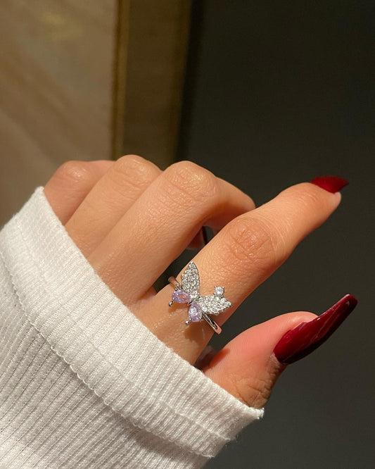 Flutter Butterfly Ring- purple
