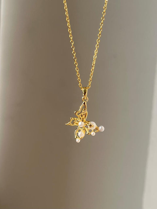 Pearl Butterfly Necklace