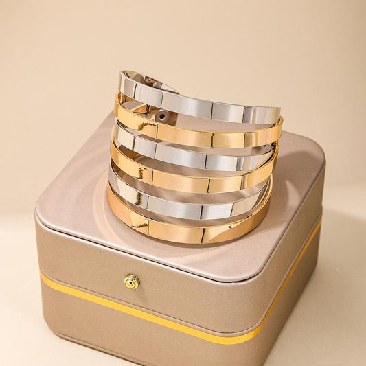 Dual Tone Statement Bracelet