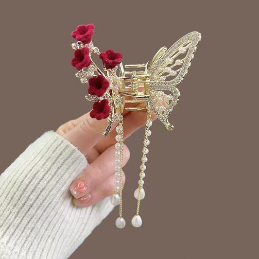 Butterfly Roses Party Hair Claw