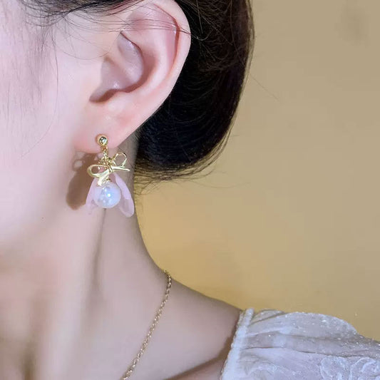 Pink Oyster Pearl Earrings